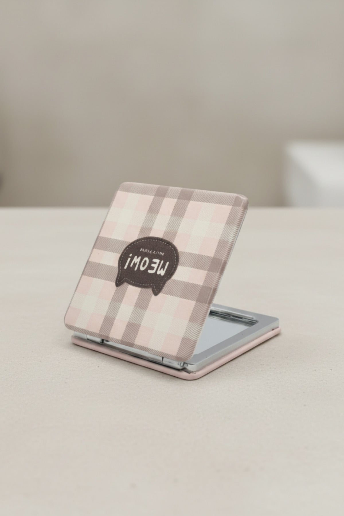 6x6 Cm Kare Kapaklı Cep Aynası Taşınabilir Makyaj Aynası - Pembe C - 3