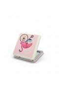 6x6 Cm Kare Kapaklı Cep Aynası Taşınabilir Makyaj Aynası - Pembe - 1
