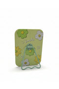 Çiçek Desenli 16x12 Cm Standlı Dekoratif Taşınabilir Masa Makyaj Aynası - Yeşil - 1