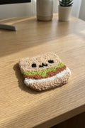 El Yapımı Hamburger Desenli Punch Bardak Altlığı Dekoratif Sevimli Tasarım El İşi Tekstil Ürünü