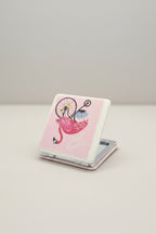 6x6 Cm Kare Kapaklı Cep Aynası Taşınabilir Makyaj Aynası - Pembe - 3