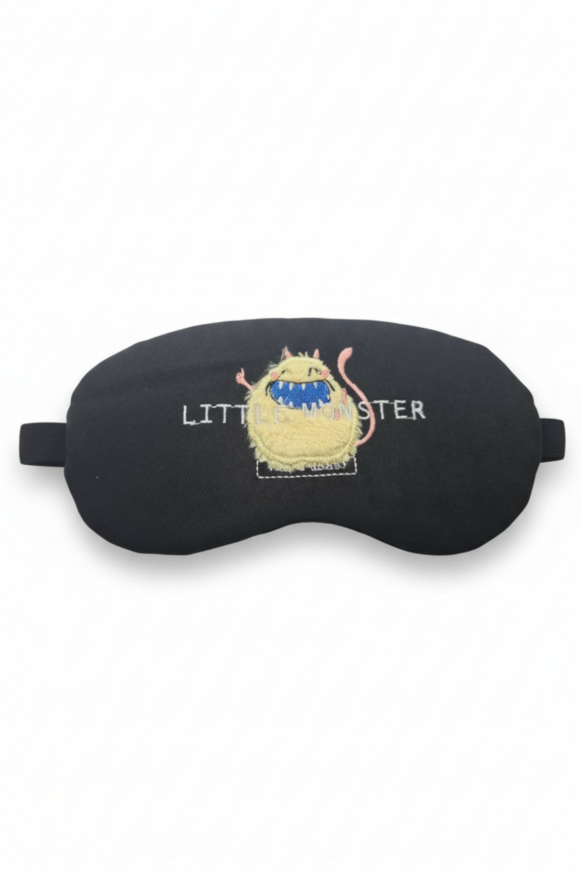 Little Monster Nakışlı Jel Soğutmalı Işığı Tam Engelleyen Ergonomik Uyku Göz Bandı - Siyah - 5
