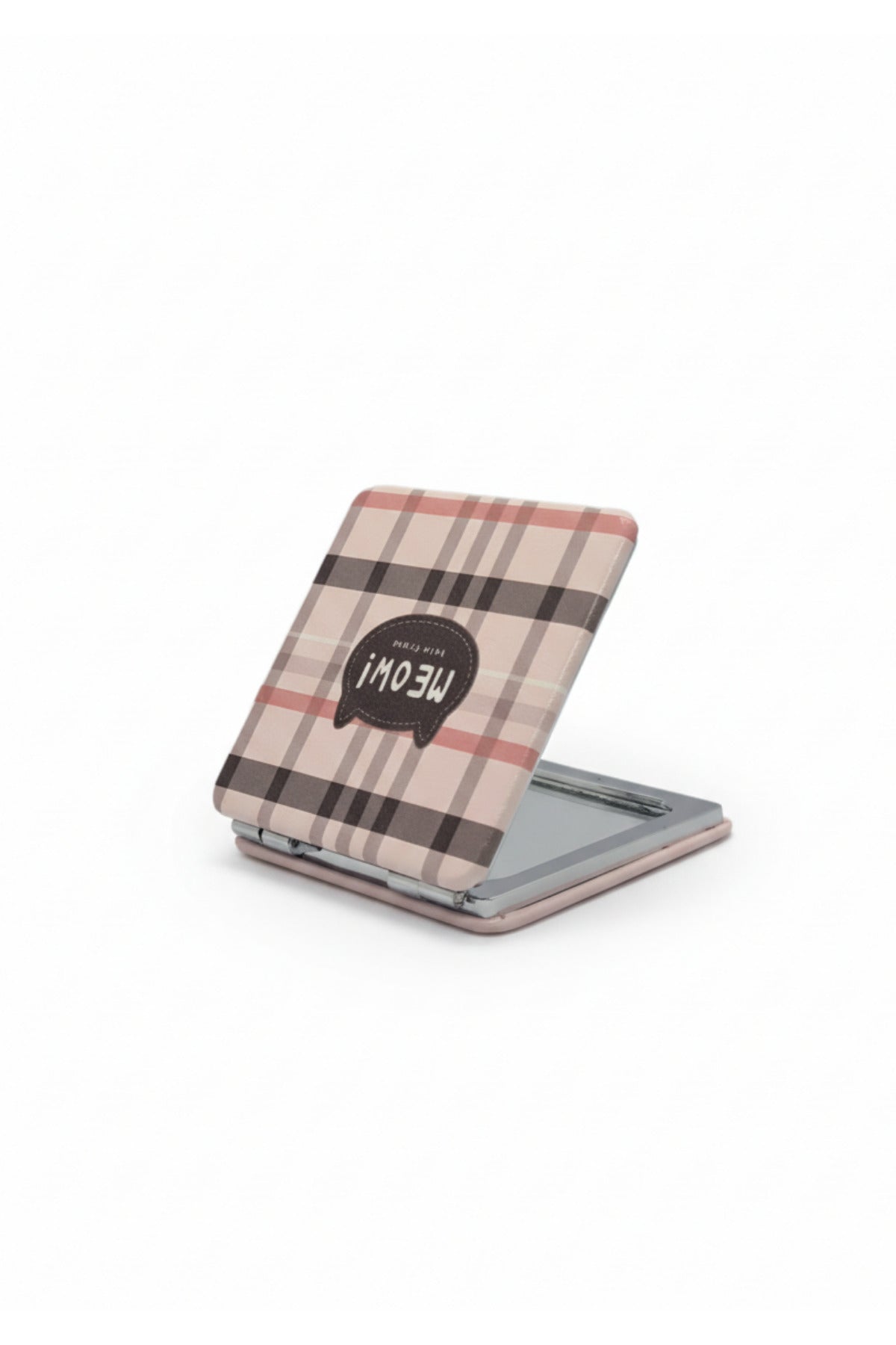 6x6 Cm Kare Kapaklı Cep Aynası Taşınabilir Makyaj Aynası - Pembe D - 1