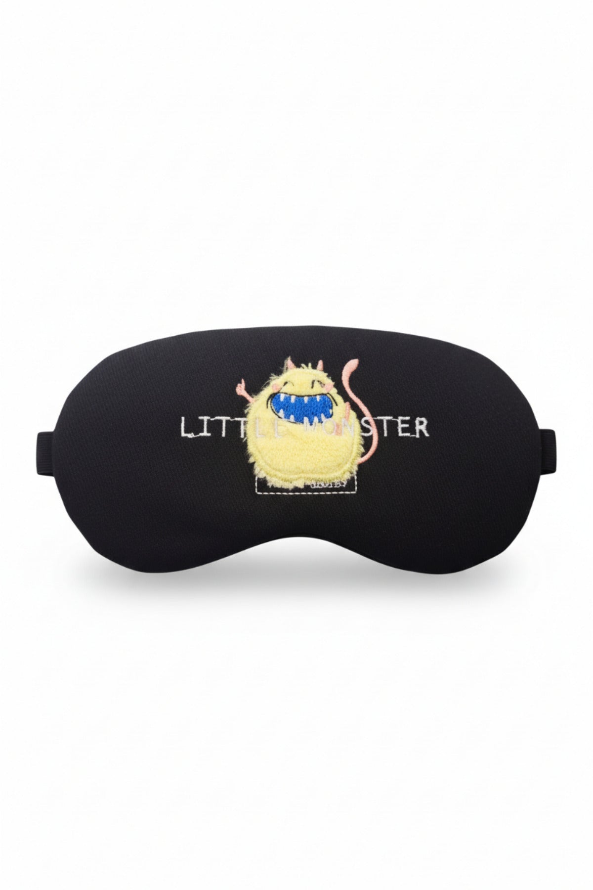 Little Monster Nakışlı Jel Soğutmalı Işığı Tam Engelleyen Ergonomik Uyku Göz Bandı - Siyah - 1