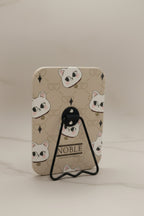 Sevimli Kedi Figürlü 16x12 Cm Standlı Dekoratif Taşınabilir Masa Makyaj Aynası - Kum - 3