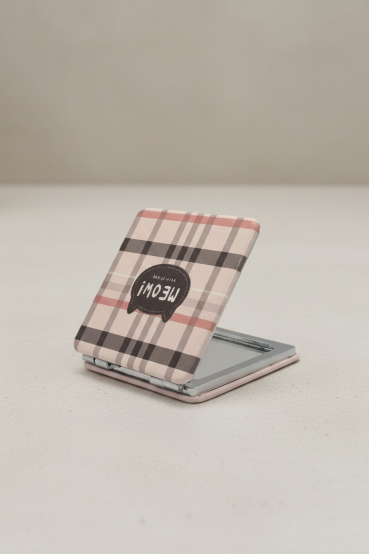6x6 Cm Kare Kapaklı Cep Aynası Taşınabilir Makyaj Aynası - Pembe D - 3