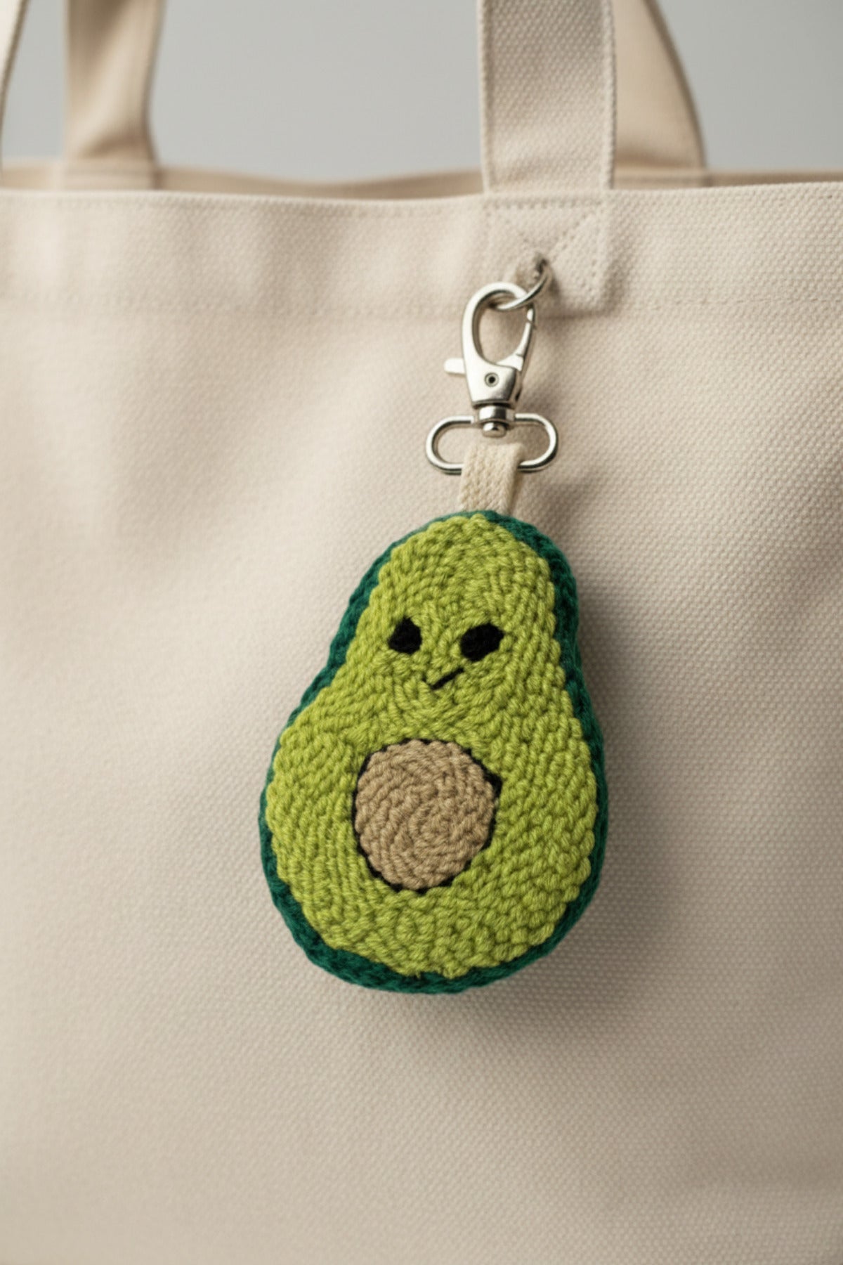 Sevimli Charm Avokado Figürlü El Yapımı Punch Anahtarlık - Yeşil - 1
