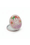 6x6 Cm Yuvarlak Kapaklı Cep Aynası Taşınabilir Makyaj Aynası - Pembe - 1