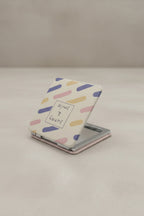 6x6 Cm Kare Kapaklı Cep Aynası Taşınabilir Makyaj Aynası - Ekru - 3