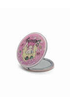 6x6 Cm Yuvarlak Kapaklı Cep Aynası Taşınabilir Makyaj Aynası - Pembe B - 1