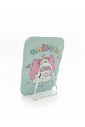 Unicorn Kız Figürlü 16x12 Cm Standlı Dekoratif Taşınabilir Masa Makyaj Aynası - Turkuaz - 1