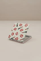6x6 Cm Kare Kapaklı Cep Aynası Taşınabilir Makyaj Aynası - Çok Renkli C - 3