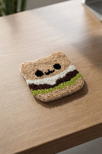 Sevimli Burger Karakter Figürlü El Yapımı Punch Bardak Altlığı