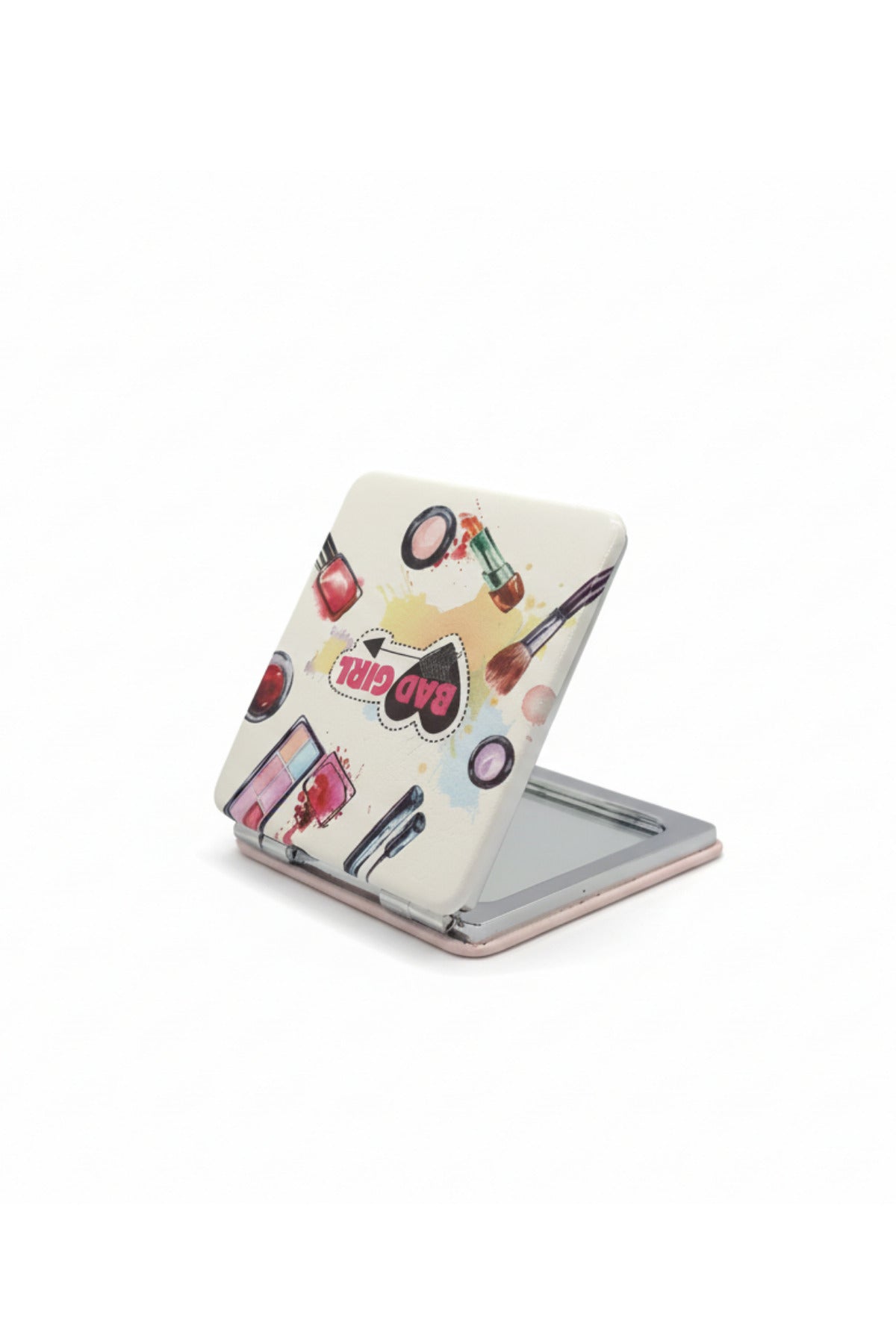 6x6 Cm Kare Kapaklı Cep Aynası Taşınabilir Makyaj Aynası - Çok Renkli A - 1