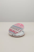6x6 Cm Yuvarlak Kapaklı Cep Aynası Taşınabilir Makyaj Aynası - Pembe - 3