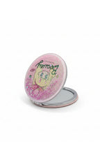 6x6 Cm Yuvarlak Kapaklı Cep Aynası Taşınabilir Makyaj Aynası - Pembe A - 1