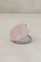 6x6 Cm Yuvarlak Kapaklı Cep Aynası Taşınabilir Makyaj Aynası - Pembe - 3