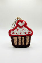 El Yapımı Charm Punch Cupcake Desenli Metal Klipsli Anahtarlık - Çok Renkli - 2