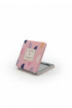 6x6 Cm Kare Kapaklı Cep Aynası Taşınabilir Makyaj Aynası - Pembe - 1