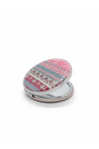 6x6 Cm Yuvarlak Kapaklı Cep Aynası Taşınabilir Makyaj Aynası - Pembe - 1