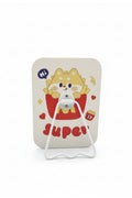 Sevimli Köpek Figürlü 16x12 Cm Standlı Dekoratif Taşınabilir Masa Makyaj Aynası - Beyaz - 1