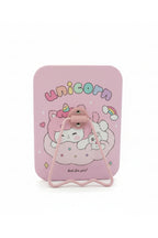 Unicorn Kız Figürlü 16x12 Cm Standlı Dekoratif Taşınabilir Masa Makyaj Aynası - Pembe - 1