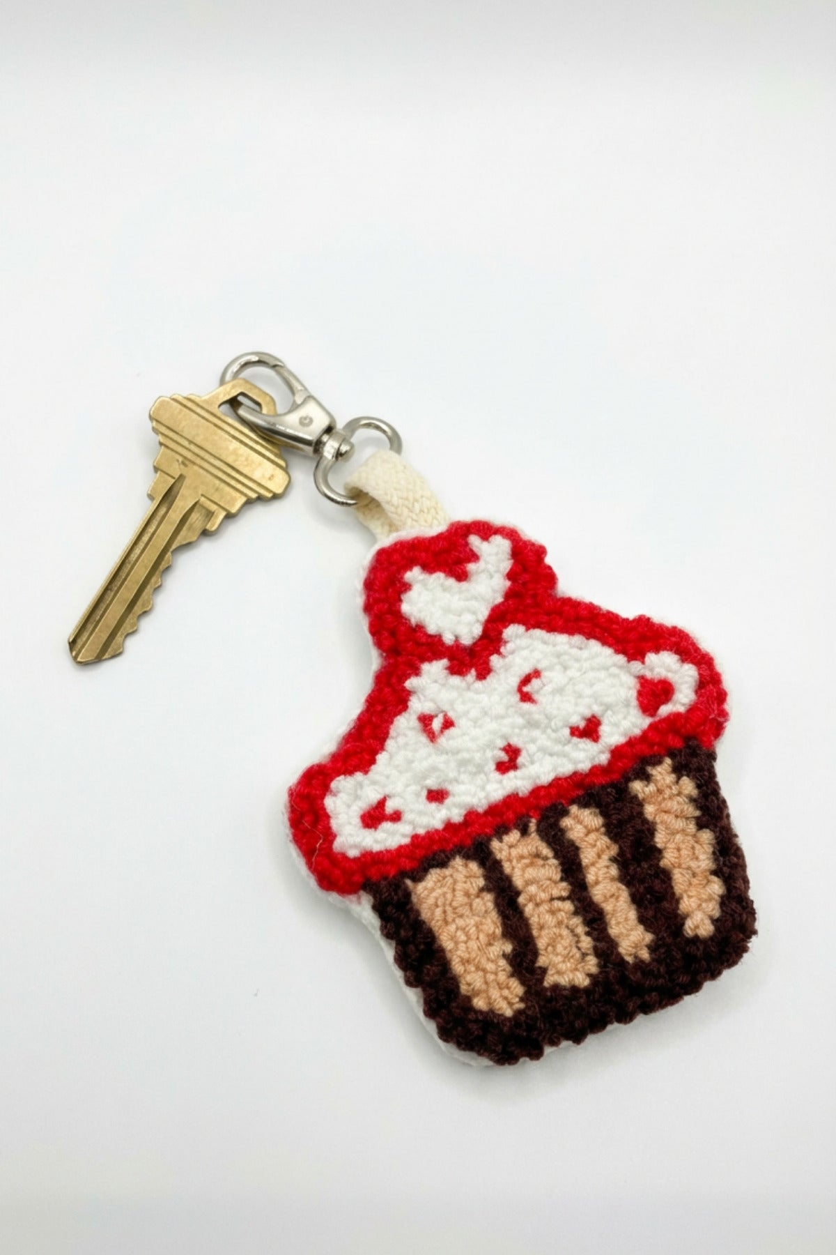El Yapımı Charm Punch Cupcake Desenli Metal Klipsli Anahtarlık - Çok Renkli - 4