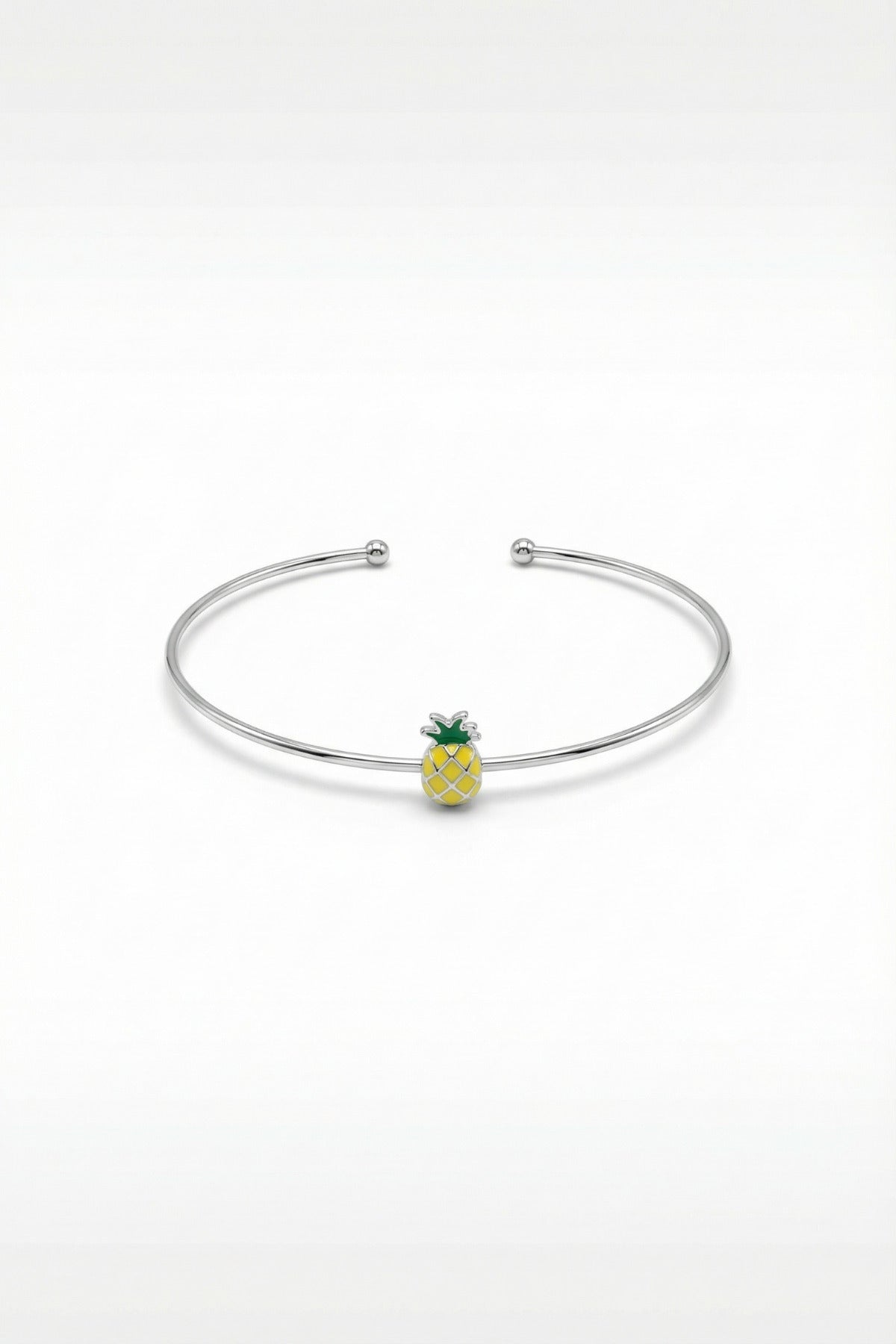 Kadın Rodyum Kaplama Çelik Meyve Figürlü 3’lü Bileklik Seti - Gümüş - 6