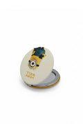 Minion Karakter Baskılı 6x6 Cm Yuvarlak Kapaklı Taşınabilir Cep Makyaj Aynası - Sarı C - 1