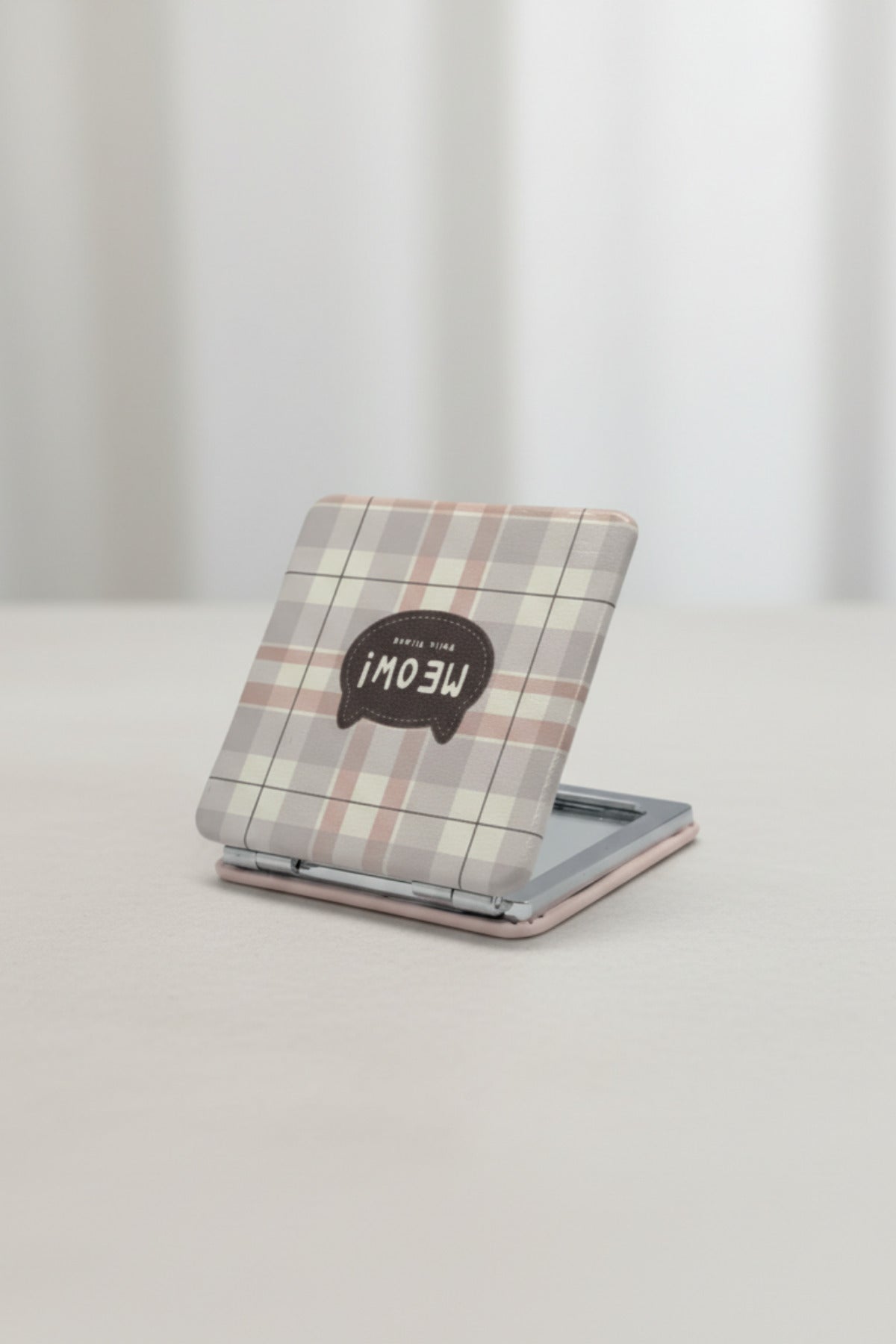 6x6 Cm Kare Kapaklı Cep Aynası Taşınabilir Makyaj Aynası - Pembe A - 3