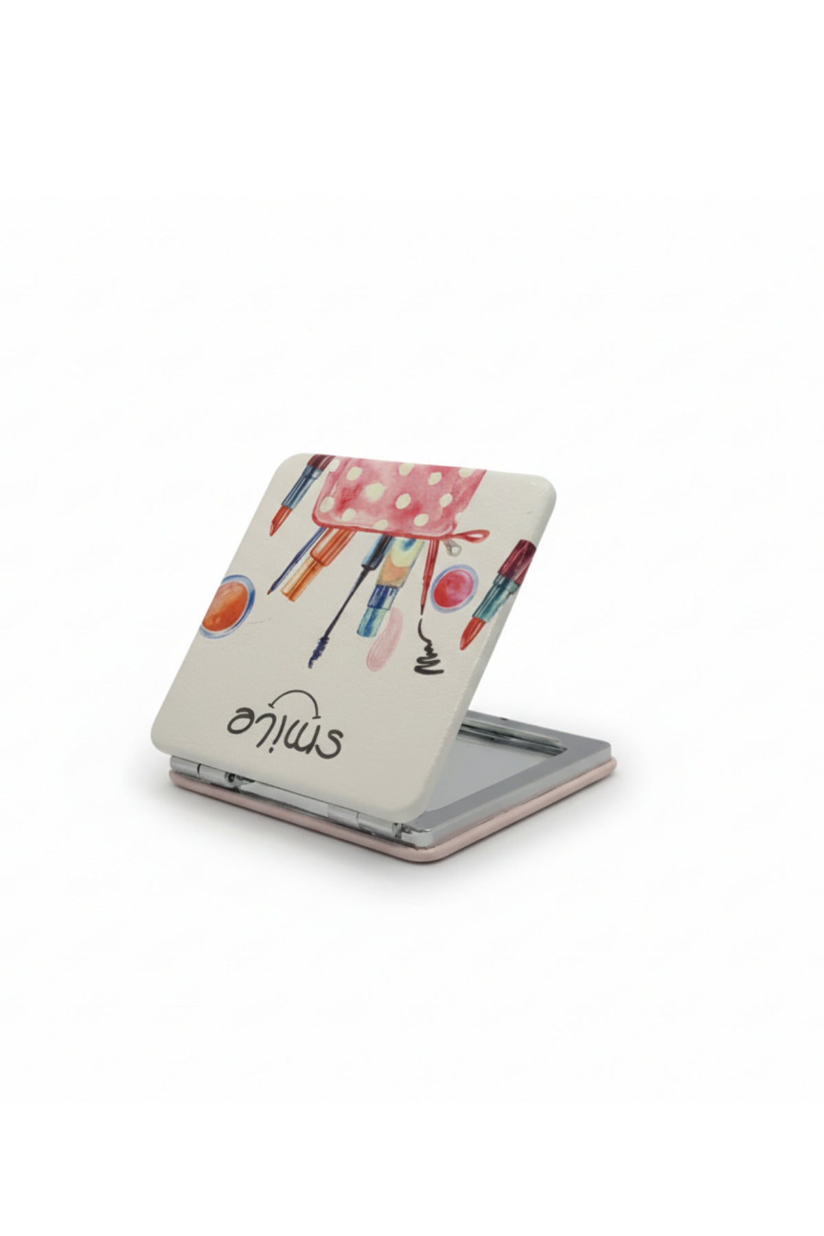 6x6 Cm Kare Kapaklı Cep Aynası Taşınabilir Makyaj Aynası - Çok Renkli C - 1