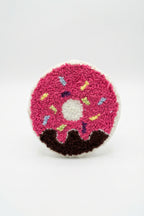 El Yapımı Donut Desenli Punch Bardak Altlığı Dekoratif Yuvarlak El İşi Coaster