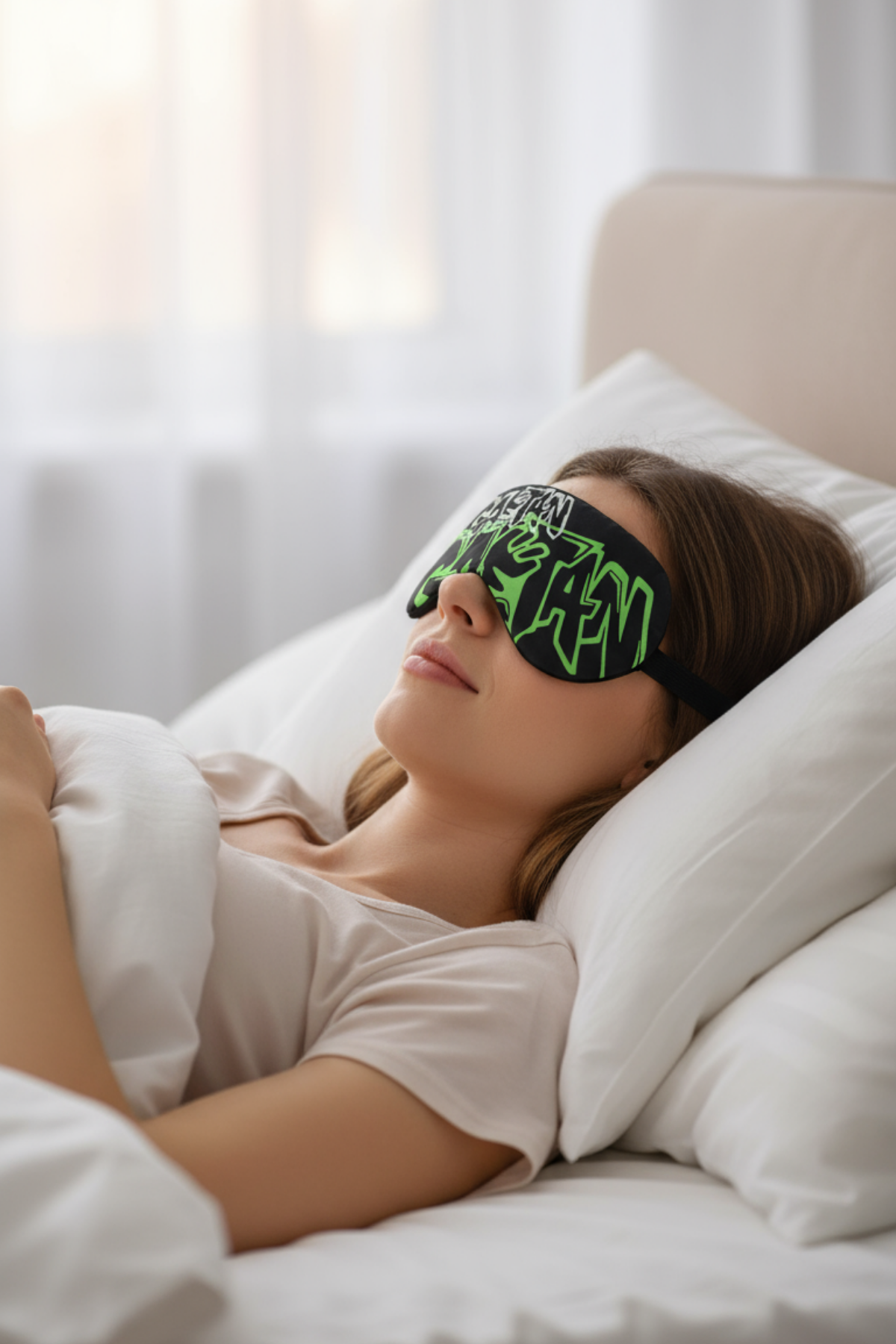 Gaetan Baskılı Jel Soğutmalı Uyku Göz Bandı