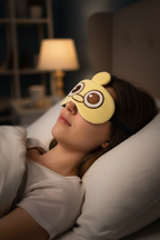Peluş Desenli Jel Göz Bandı Uyku Maskesi