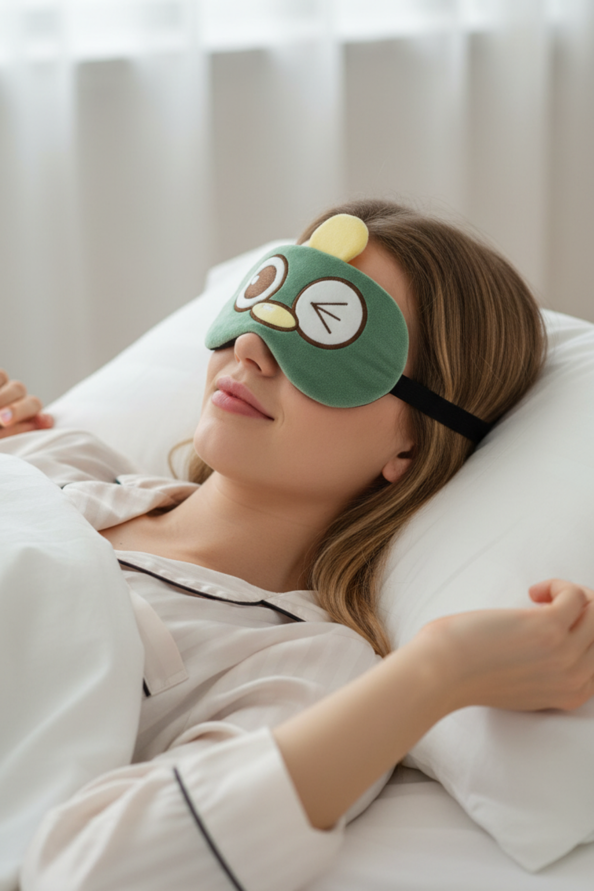 Peluş Desenli Jel Göz Bandı Uyku Maskesi