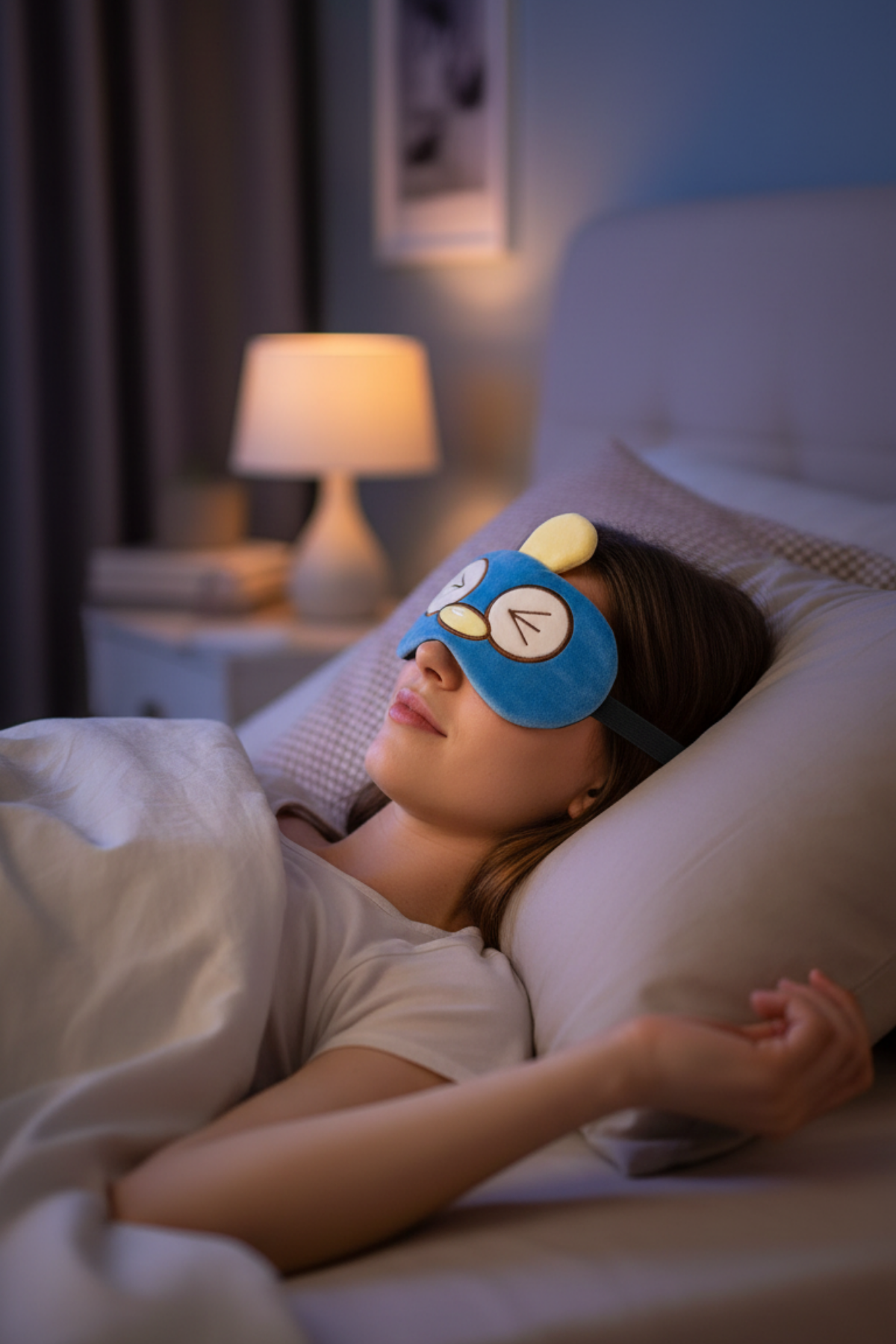 Peluş Desenli Jel Göz Bandı Uyku Maskesi