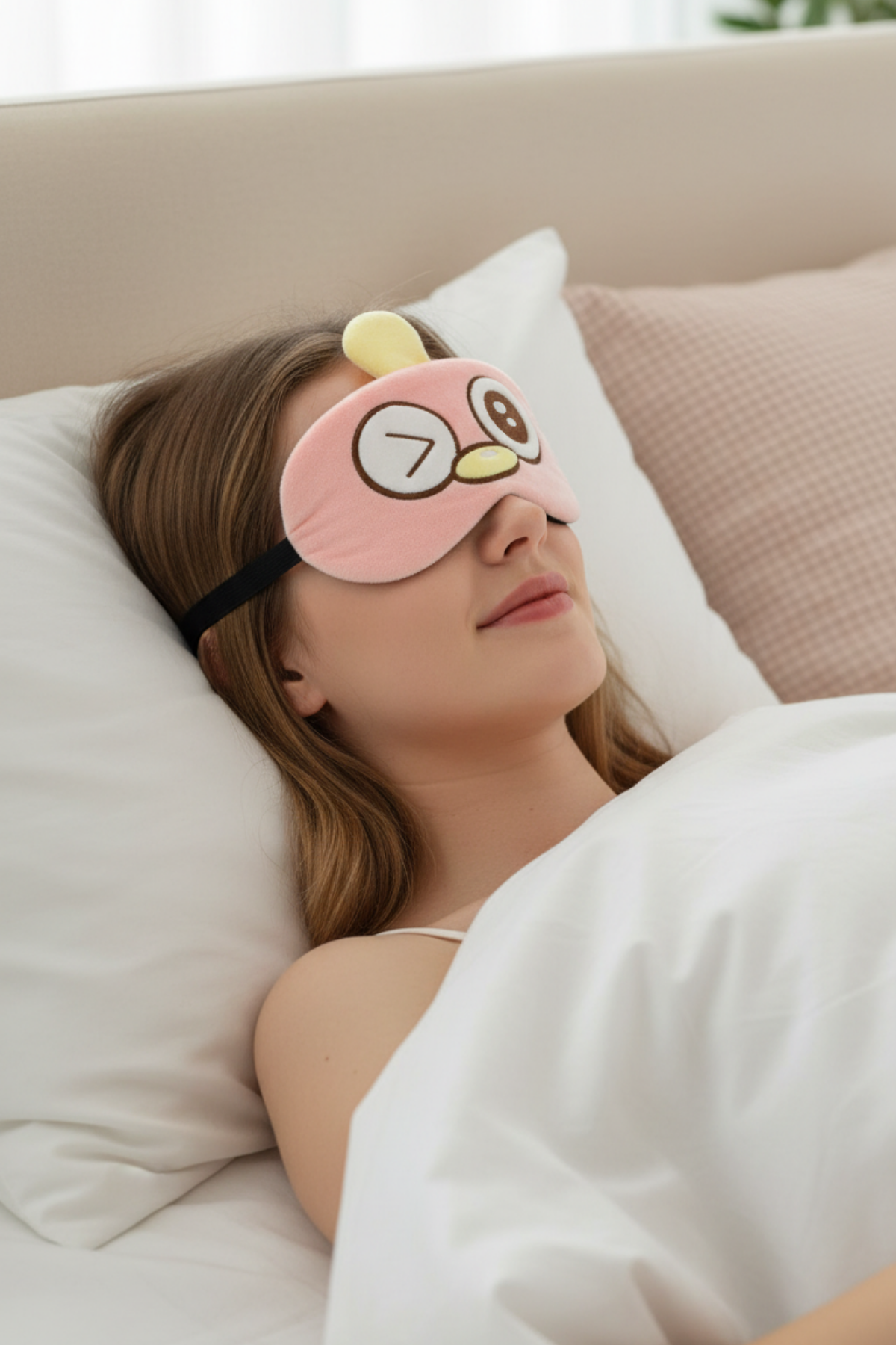 Peluş Desenli Jel Göz Bandı Uyku Maskesi