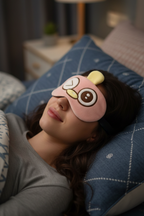 Peluş Desenli Jel Göz Bandı Uyku Maskesi