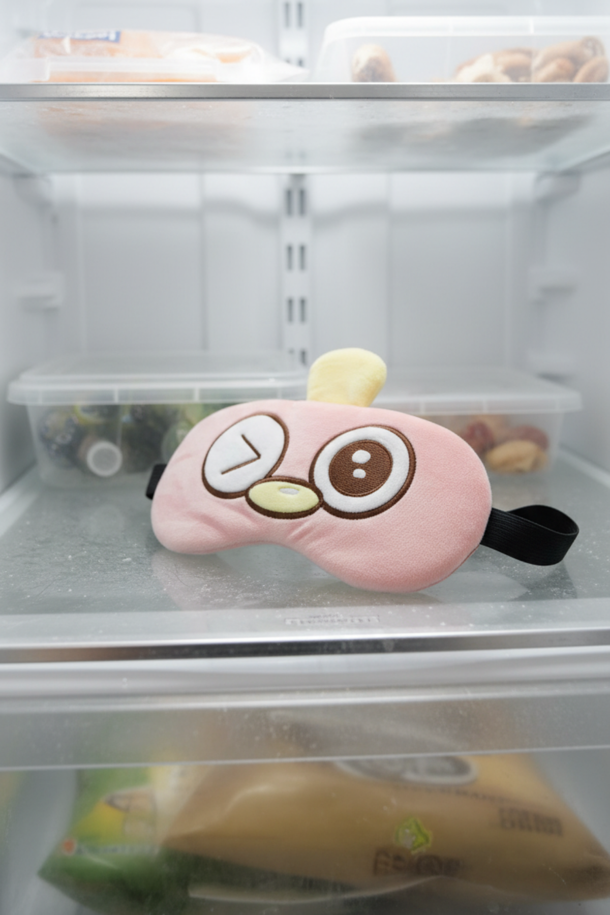 Peluş Desenli Jel Göz Bandı Uyku Maskesi