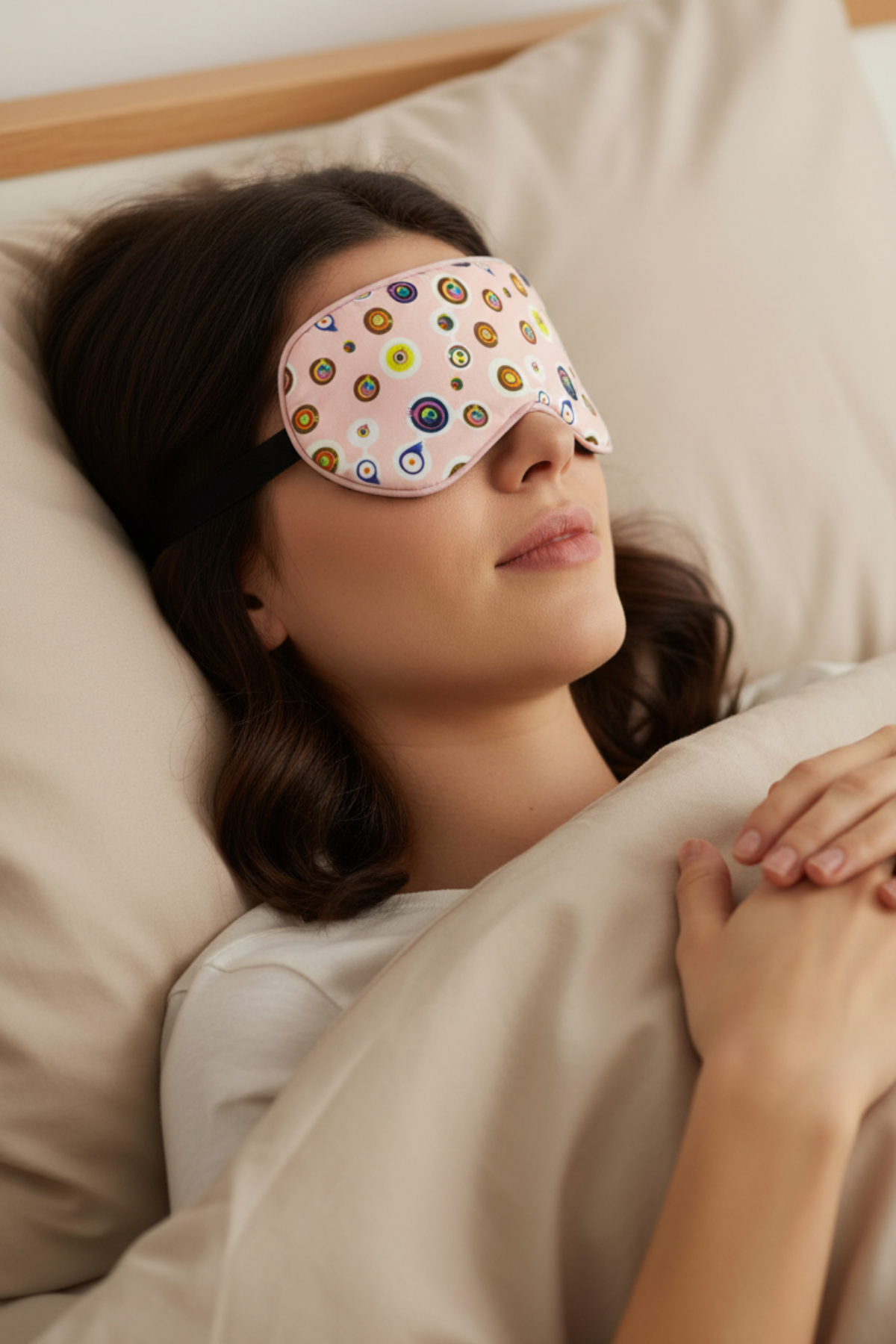 Desenli Jel Soğutmalı Uyku Maskesi