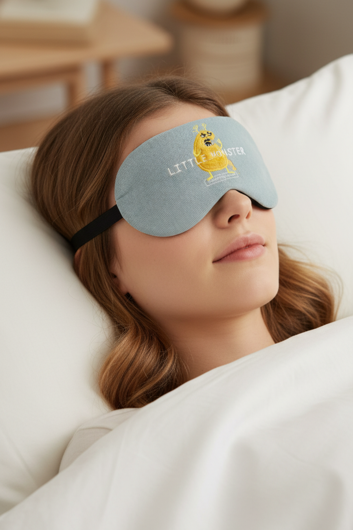 Jel Destekli Uyku Göz Bandı Little Monster Desenli