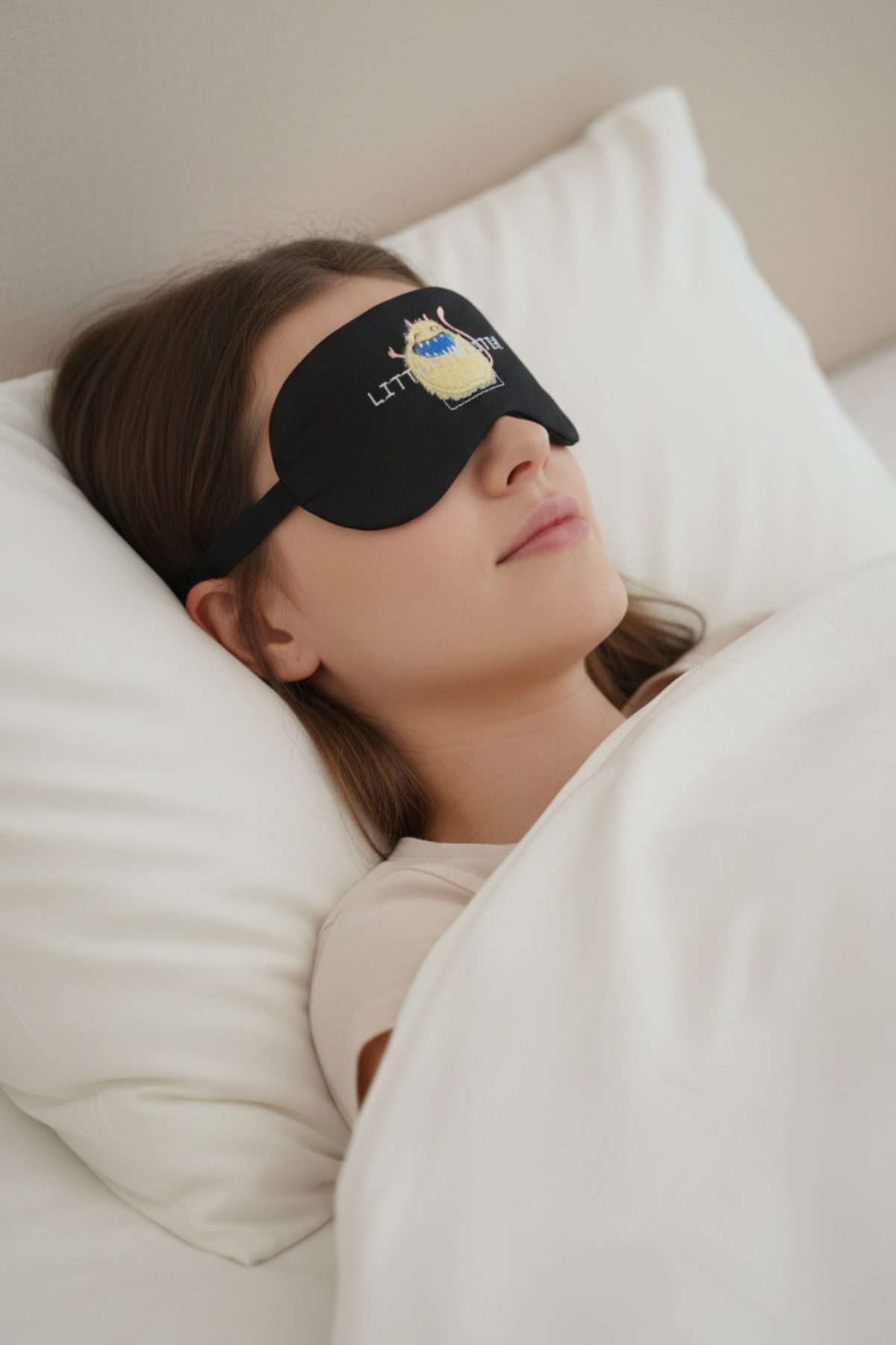 Jel Destekli Uyku Göz Bandı Little Monster Desenli