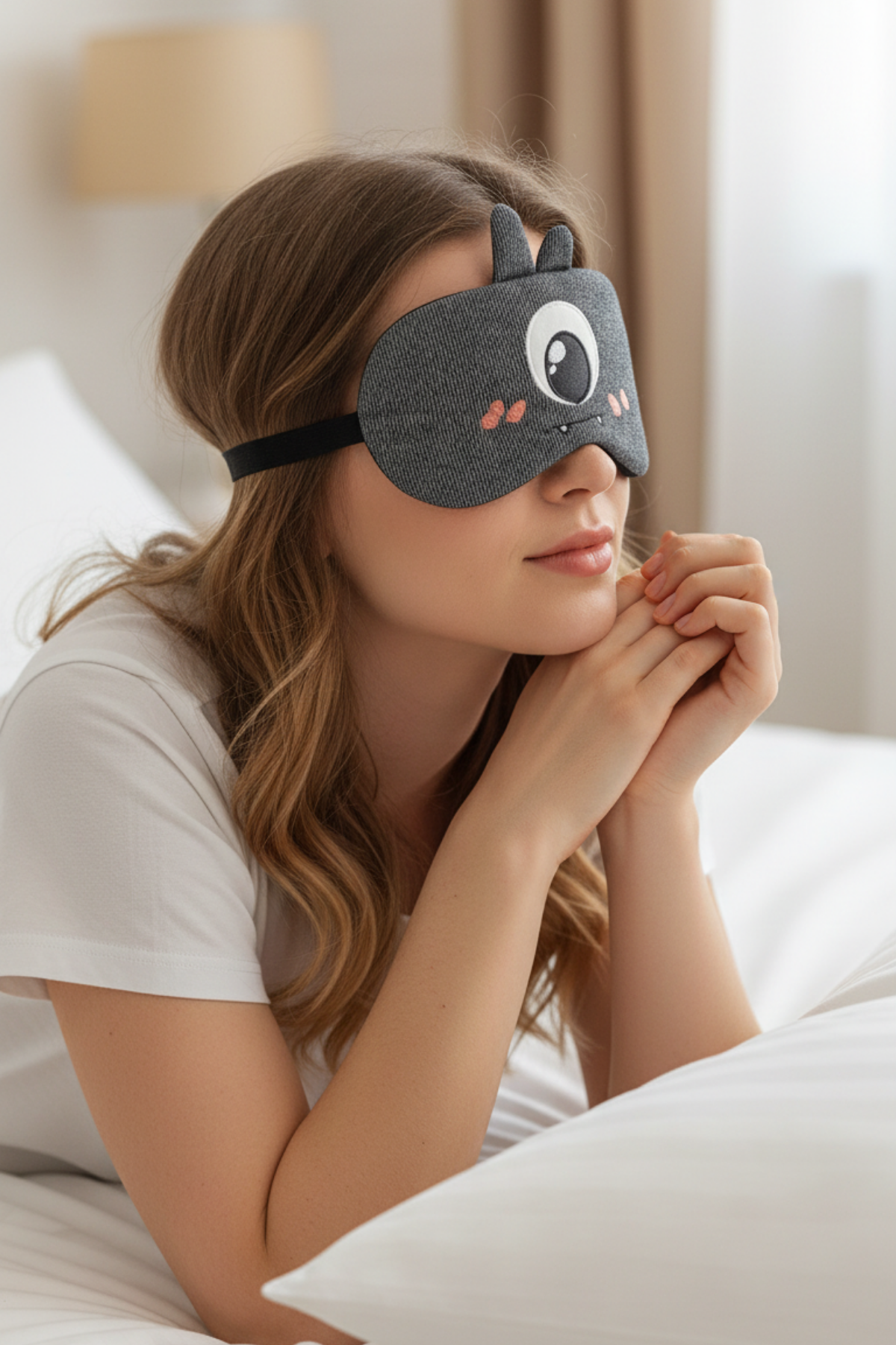 Sevimli Karakter Peluş Uyku Maskesi Göz Bandı
