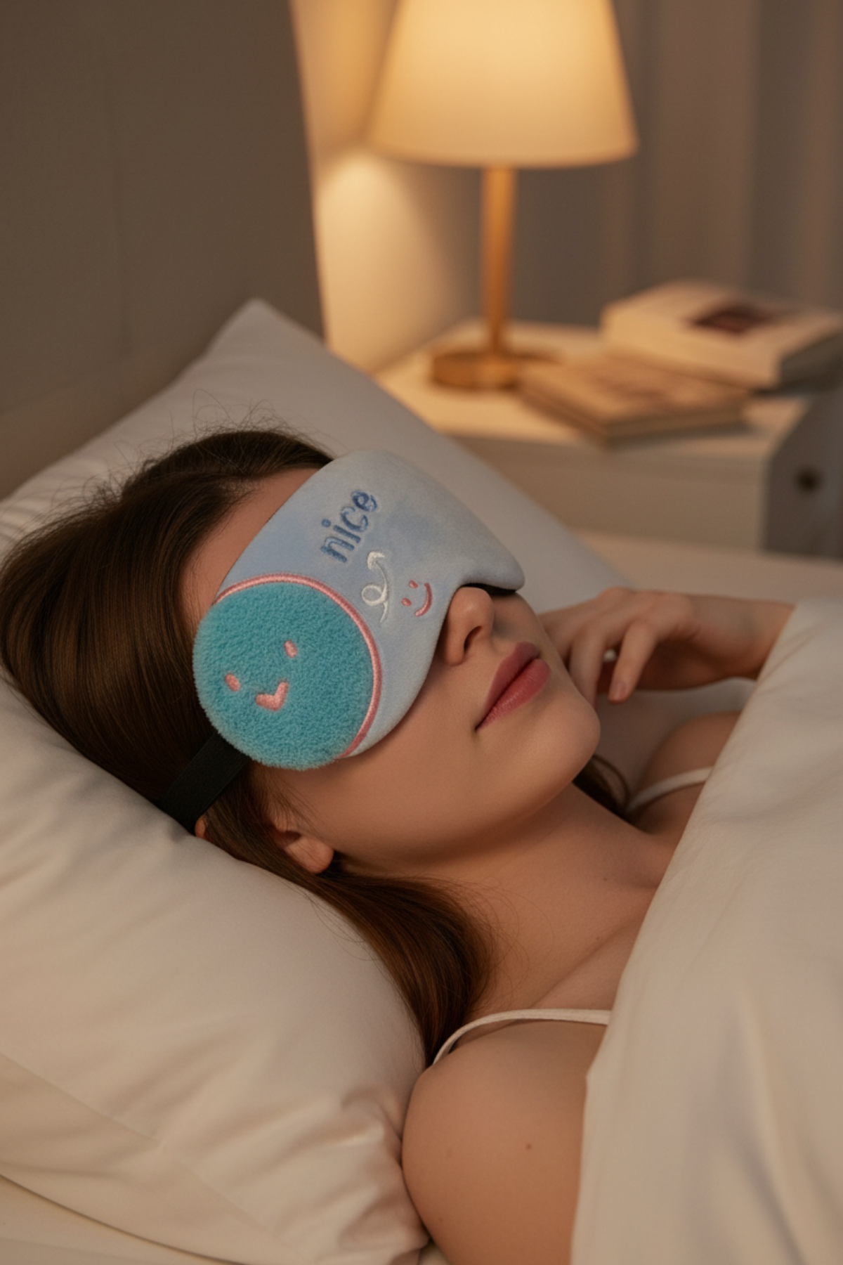 Nice Nakışlı Peluş Detaylı Komik Yüzlü Uyku Maskesi