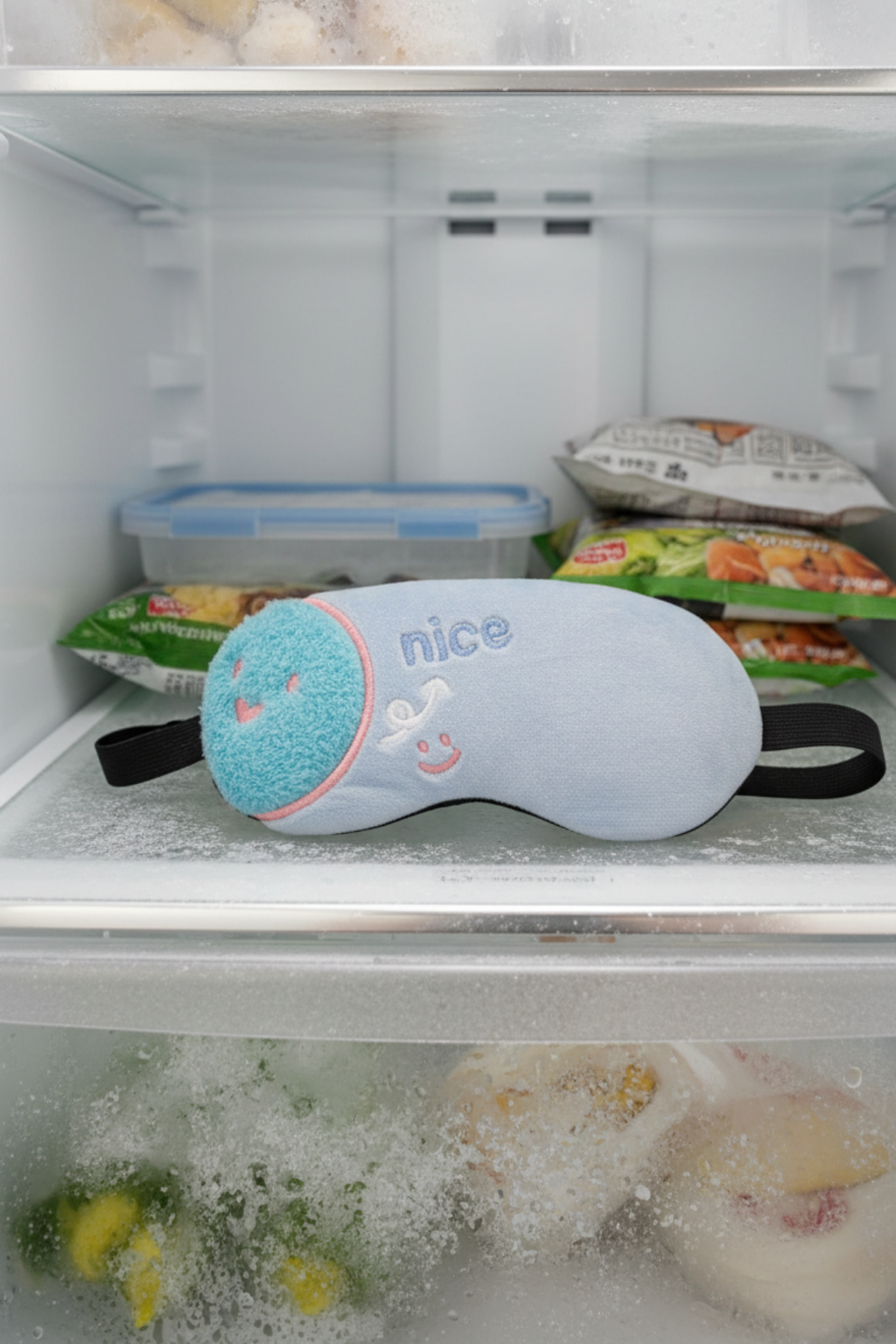 Nice Nakışlı Peluş Detaylı Komik Yüzlü Uyku Maskesi